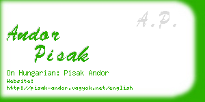 andor pisak business card